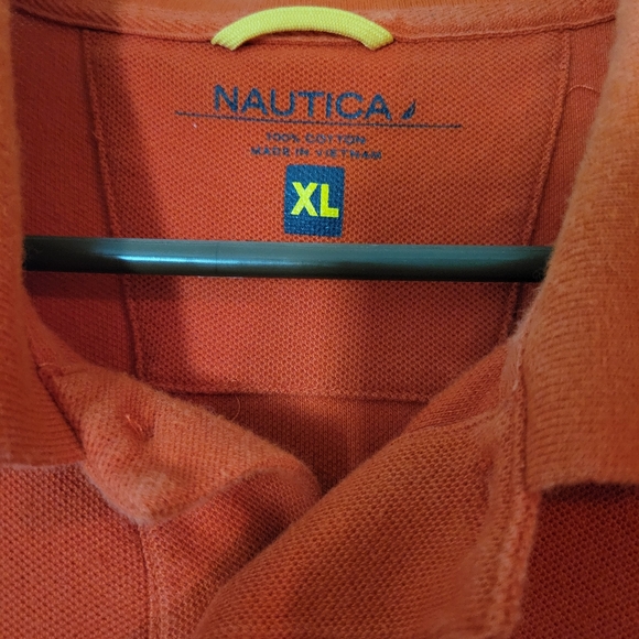 Men's XL Orange Nautica Polo Shirt - Picture 2 of 3